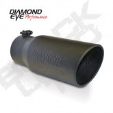 Diamond Eye Exhaust Tip Black Bolt-On Rolled Angle Cut Logo Embossed 5" ID x 6" OD x 12" long - DE-5612BRADEBK
